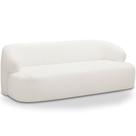 Sofá 3 Lugares Curvo Orgânico Para Sala Living 180cm Barolo L06 Bouclê Branco - Lyam Decor