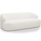 Sofá 3 Lugares Curvo Orgânico Para Sala Living 180cm Barolo L06 Bouclê Branco - Lyam Decor