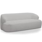 Sofá 3 Lugares Curvo Orgânico Para Sala Living 180cm Barolo L06 Bouclê Cinza - Lyam Decor