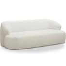 Sofá 3 Lugares Curvo Orgânico Para Sala Living 180cm Barolo L06 Bouclê Off White - Lyam Decor