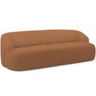 Sofá 3 Lugares Curvo Orgânico Para Sala Living 220cm Barolo L06 Bouclê Terracota - Lyam Decor