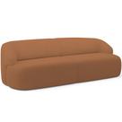 Sofá 3 Lugares Curvo Orgânico Para Sala Living 220cm Barolo L06 Bouclê Terracota - Lyam Decor