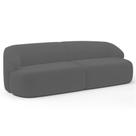 Sofá 3 Lugares Curvo Orgânico Para Sala Living 220cm Barolo L06 Veludo Grafite - Lyam Decor