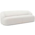 Sofá 3 Lugares Curvo Orgânico Para Sala Living 250cm Barolo L06 Bouclê Branco - Lyam Decor
