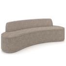 Sofá 3 Lugares Curvo Sala de Estar Living Cancún D02 Bouclê Bege Escuro 180cm PB-04 - Lyam Decor