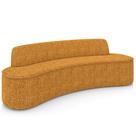 Sofá 3 Lugares Curvo Sala de Estar Living Cancún D02 Bouclê Mostarda 210cm PB-03 - Lyam Decor Sofá 3 Lugares Curvo Sala de Estar Living Cancún D02 Bouclê Mostarda 210cm PB-03 - Lyam Decor