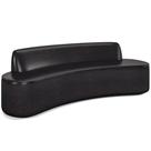 Sofá 3 Lugares Curvo Sala de Estar Living Cancún D02 material sintético Preto 180 cm B-159 - Lyam Decor Sofá 3 Lugares Curvo Sala de Estar Living Cancún D02 material sintético Preto 180 cm B-159 - Lyam Decor