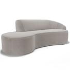 Sofá 3 Lugares Curvo Sala de Estar Living Firenze Direito D02 Bouclê Bege 210 cm C-62 - Lyam