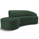 Sofá 3 Lugares Curvo Sala de Estar Living Firenze Direito D02 material sintético Verde 210 cm C-120 - Lyam