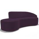 Sofá 3 Lugares Curvo Sala de Estar Living Firenze Direito D02 Veludo Roxo 180 cm C-292 - Lyam Sofá 3 Lugares Curvo Sala de Estar Living Firenze Direito D02 Veludo Roxo 180 cm C-292 - Lyam