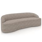 Sofá 3 Lugares Curvo Sala de Estar Living Lótus D02 Bouclê Bege Escuro 210cm PB-04 - Lyam Decor