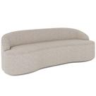 Sofá 3 Lugares Curvo Sala de Estar Living Lótus D02 Linho Bege 180 cm D-463 - Lyam Decor