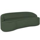 Sofá 3 Lugares Curvo Sala de Estar Living Lótus D02 material sintético Verde 210 cm B-89 - Lyam