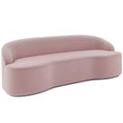 Sofá 3 Lugares Curvo Sala de Estar Living Lótus D02 Veludo Rosê 180 cm C-305 - Lyam Sofá 3 Lugares Curvo Sala de Estar Living Lótus D02 Veludo Rosê 180 cm C-305 - Lyam