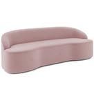 Sofá 3 Lugares Curvo Sala de Estar Living Lótus D02 Veludo Rosê 210 cm C-305 - Lyam Sofá 3 Lugares Curvo Sala de Estar Living Lótus D02 Veludo Rosê 210 cm C-305 - Lyam