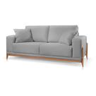 Sofá 3 Lugares Fixo Living Paris Suede Cinza Claro 2,30 m MK