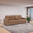 Sofá 3 Lugares Herval Marine Suede Marrom, 183 cm