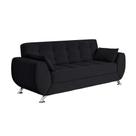 Sofá 3 Lugares Larissa Suede Preto Sofá 3 Lugares Larissa Suede Preto