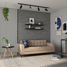 Sofá 3 Lugares Life Pés e Base em Madeira Linho Cotton Bege 180 cm