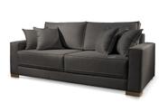 Sofá 3 Lugares Linho Preto Helô 2,4m