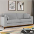 Sofá 3 Lugares Linho Slim Vintage Cinza Claro