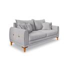 Sofá 3 Lugares Lisboa Bouclé Cinza 180 cm