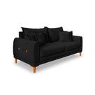 Sofá 3 Lugares Lisboa Bouclé Preto 200 cm