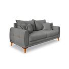 Sofá 3 Lugares Lisboa Veludo Cinza Chumbo 220 cm