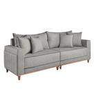 Sofá 3 Lugares Living Montes Claros Boucle Cinza 216cm