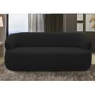 Sofá 3 Lugares Living Orgânico Sala de Estar 170cm Conka F05 Veludo Preto - Mpozenato