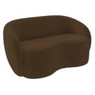 Sofá 3 Lugares Living Orgânico Sala de Estar 180cm Garbin K04 Veludo Marrom - Mpozenato