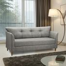 Sofá 3 Lugares Living para Sala Leblon 180cm Linho Cinza E03 - D'Rossi