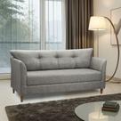 Sofá 3 Lugares Living Para Sala Leblon 180cm Linho E03 - D'rossi Cinza