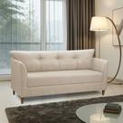 Sofá 3 Lugares Living para Sala Leblon 180cm Linho E03 - D'Rossi