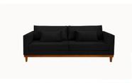 Sofá 3 Lugares London Linha Luxo 2,30 - Suede Preto