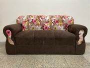 Sofá 3 Lugares Marrom com Floral 603/66 Viena