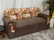 Sofá 3 Lugares Marrom com Floral 603/66 Viena