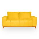 Sofá 3 Lugares Memphis Ultra Conforto em Madeira Maciça e Suede - LH Decor