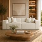 Sofá 3 Lugares Modular 2mts Bouclê para Sala - Balaqui Decor