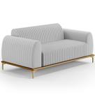 Sofá 3 Lugares Molino 180 Cm Pés D'ouro Cinza D-315