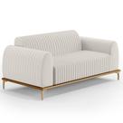Sofá 3 Lugares Molino 180 Cm Pés D'ouro Cru C-443 Sofá 3 Lugares Molino 180 Cm Pés D'ouro Cru C-443