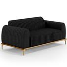 Sofá 3 Lugares Molino 210 Cm Pés D'ouro Chumbo D-465 Sofá 3 Lugares Molino 210 Cm Pés D'ouro Chumbo D-465