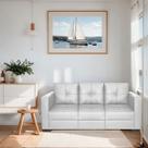 Sofa 3 Lugares Montenegro Sintético com Linha - Doce Sonho Móveis Sofa 3 Lugares Montenegro Sintético com Linha - Doce Sonho Móveis