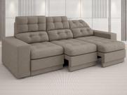 Sofá 3 Lugares Net Jobim Assento Retrátil e Reclinável Bege 2,05m (L) Sofá 3 Lugares Net Jobim Assento Retrátil e Reclinável Bege 2,05m (L)