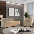 Sofá 3 Lugares Orgânico 180cm Morgan e Poltrona Lua Suede Marrom Rato D03 - D'Rossi Sofá 3 Lugares Orgânico 180cm Morgan e Poltrona Lua Suede Marrom Rato D03 - D'Rossi