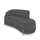Sofá 3 Lugares Orgânico 180cm Pé Dourado Morgan Bouclê Grafite D03 - D'rossi Sofá 3 Lugares Orgânico 180cm Pé Dourado Morgan Bouclê Grafite D03 - D'rossi