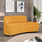 Sofá 3 Lugares Orgânico 180cm Pé Dourado Morgan Bouclê Mostarda Sofá 3 Lugares Orgânico 180cm Pé Dourado Morgan Bouclê Mostarda