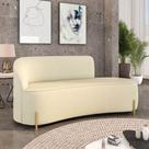 Sofá 3 Lugares Orgânico 180cm Pé Dourado Morgan Linho D03 - D'Rossi