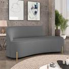 Sofá 3 Lugares Orgânico 180cm Pé Dourado Morgan Linho Grafite Sofá 3 Lugares Orgânico 180cm Pé Dourado Morgan Linho Grafite