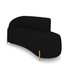 Sofá 3 Lugares Orgânico 180cm Pé Dourado Morgan Linho Preto D03 - D'rossi